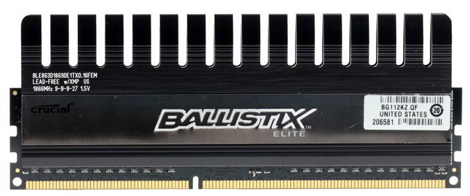Память DIMM 8 GB DDR3 1866 MT/s (PC3-14900) CL9 @1.5V Ballistix Elite UDIMM w/XMP/TS 240pin, Crucial, BLE8G3D1869DE1TX0CEU