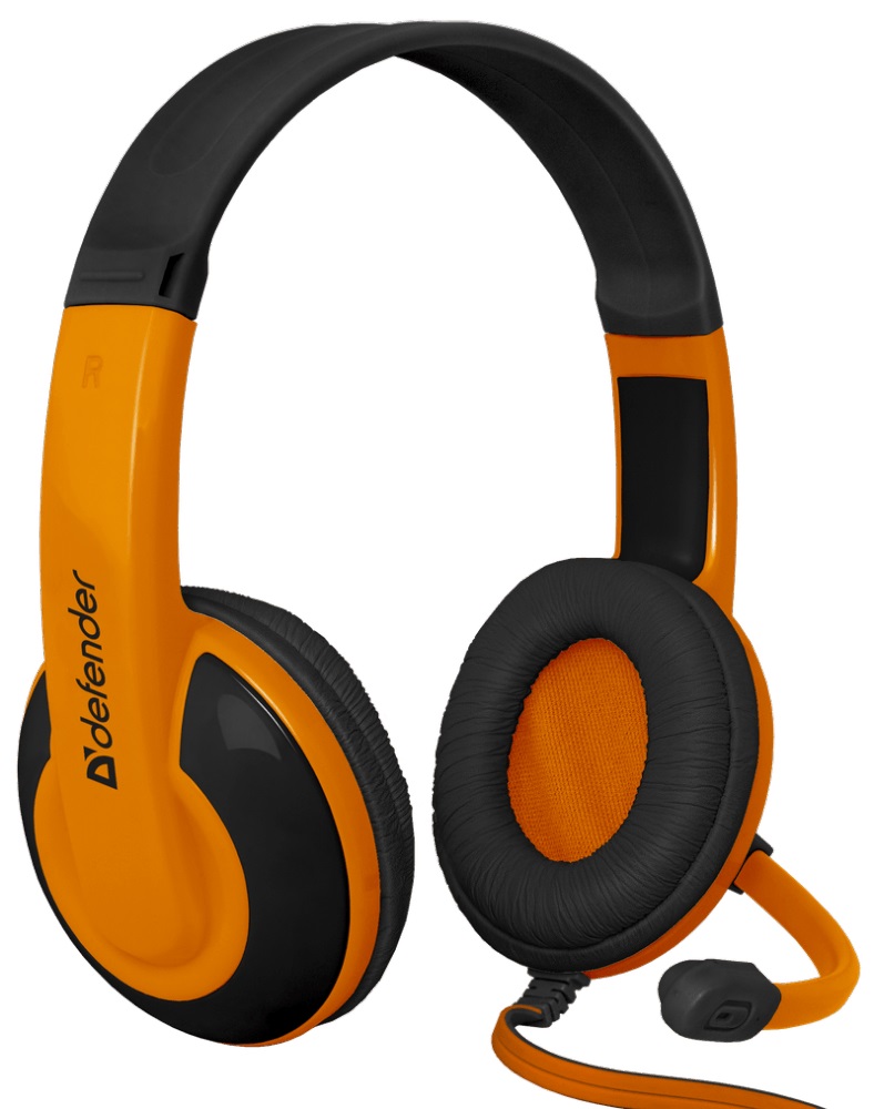 Игровая гарнитура Defender Warhead G-120 черный + оранжевый, кабель 2 м, 64099