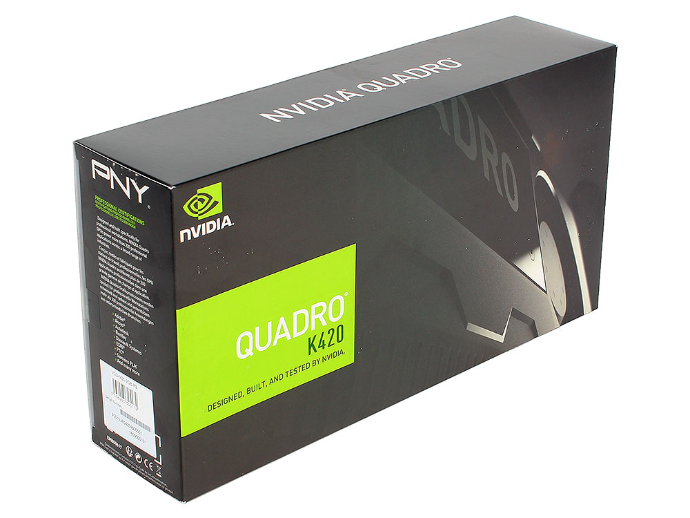 Видеокарта VGA PNY NVIDIA Quadro K420, 2Gb GDDR3/128-bit, PCI-Ex16 2.0, 1xDVI, 1xDP,  41W, ATX/LP, 1-slot cooler, Retail, VCQK420-2GB-PB