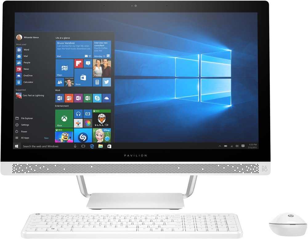 Моноблок HP Pavilion 27-a252ur 27'' IPS FHD LED Non-touch,Core i5-7400T,8GB DDR4 (1X8GB),2TB,NVIDIA GT930MX 2GB,DVDRW,usb kbd/mouse,Blizzard White,Win