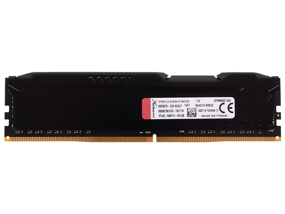 Память оперативная Kingston 8GB 2133MHz DDR4 Non-ECC CL14 DIMM  HyperX FURY Black Series, HX421C14FB2/8
