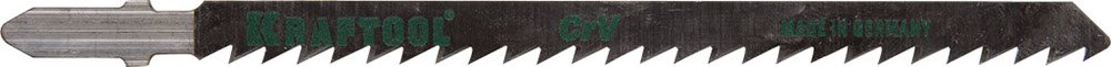 Полотна KRAFTOOL для эл/лобзика, Cr-V, по дереву, ДСП, ДВП, чистый рез, EU-хвост., шаг 4мм, 110мм, 2шт
