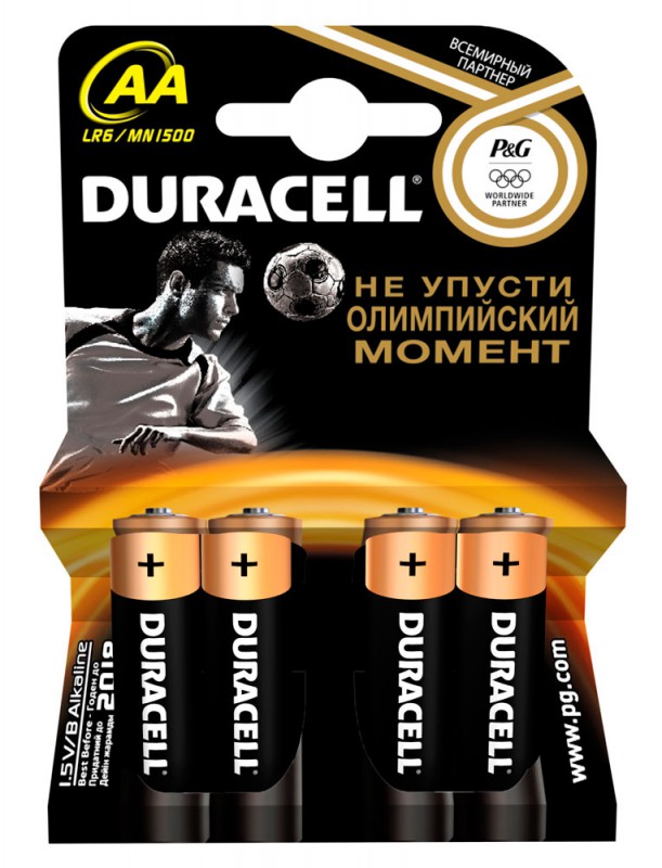 Батарейка,Duracell LR06 AA 4 шт