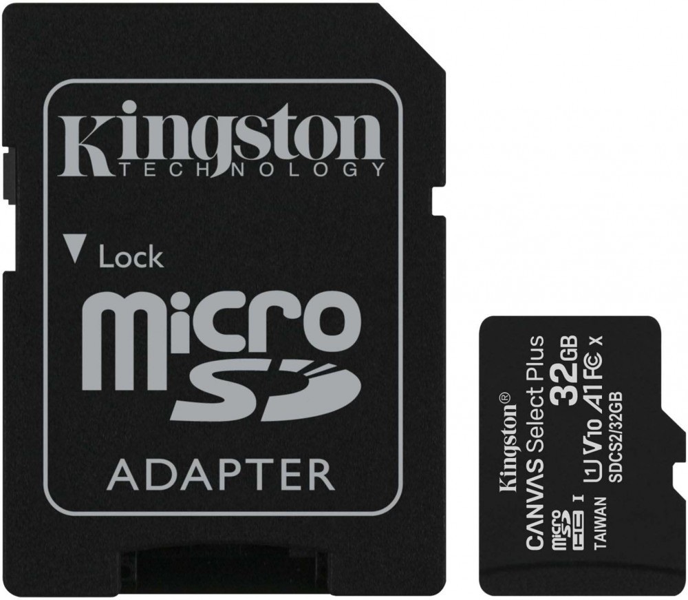 Память Micro Secure Digital Card ,32 GB, (Micro SD), Class10, Kingston Canvas Select Plus, SDCS2/32GB