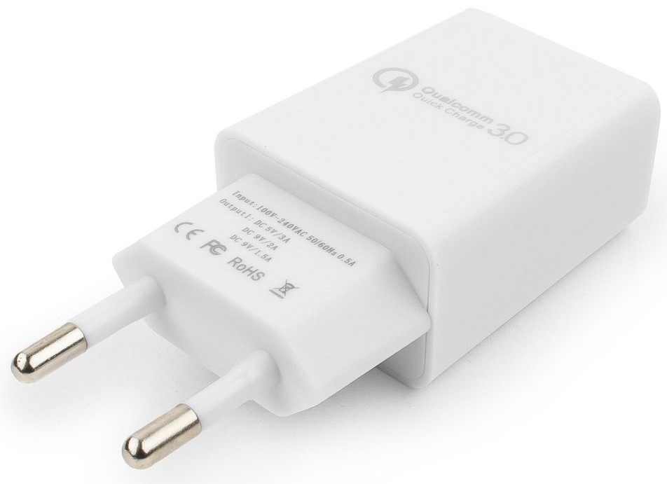 СЗУ,Cablexpert MP3A-PC-16, USB,  QC 3.0 белый