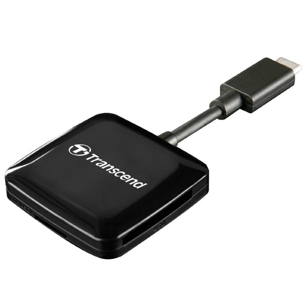 Картридер Transcend Black, SDHC, microSDHC, Card-Reader, USB Type-C, OTG, TS-RDC2K