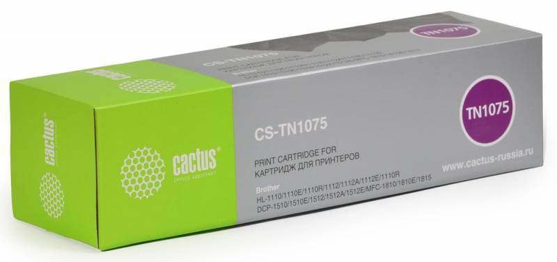 Тонер-картридж,Cactus CS-TN1075, для Brother HL-1110/1112/1510/1512/1815 (1000стр)
