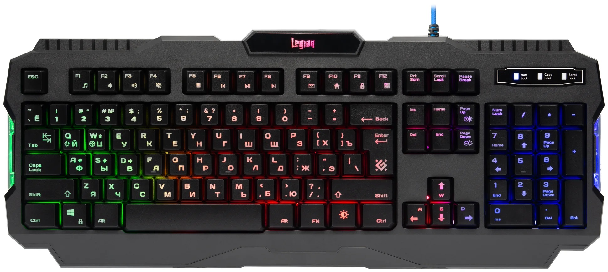 Проводная игровая клавиатура Defender Legion GK-010DL RU,RGB подсветка,19 Anti-Ghost, 45010