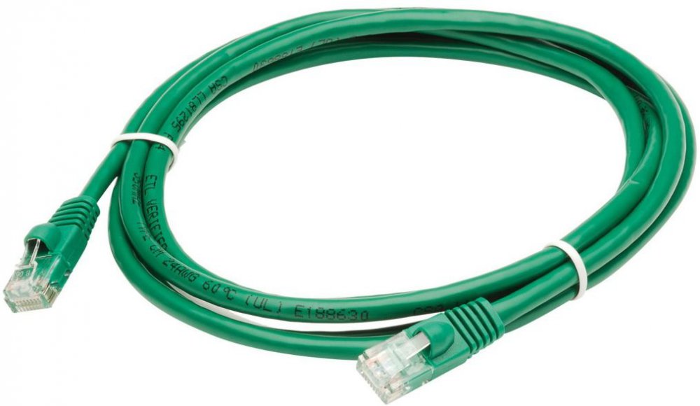 Патчкорд литой "Telecom" UTP кат.5е 0,5м зеленый