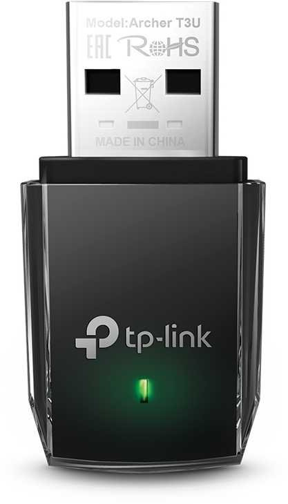 Адаптер Wi-Fi TP-Link Archer T3U, AC1300 Mini Wireless MU-MIMO USB Adapter，Mini Size, 867Mbps at 5GHz + 400Mbps at 2.4GHz, USB 3.0, Archer T3U
