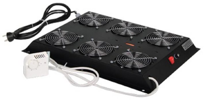 Вентиляторный модуль с 6 вентиляторами и термостатом для шкафов ServerMAX, черный, M55HV6FSTB