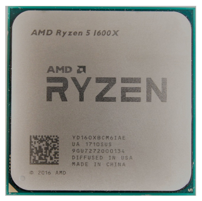 Процессор AMD Ryzen 5 1600X, Socket AM4, 6 ядер, 12 потоков, частота 3600 МГц, турбо 4000 МГц, DDR4 2666, Кэш 16 Мб, 14 нм, 95 Вт, OEM, YD160XBCM6IAE