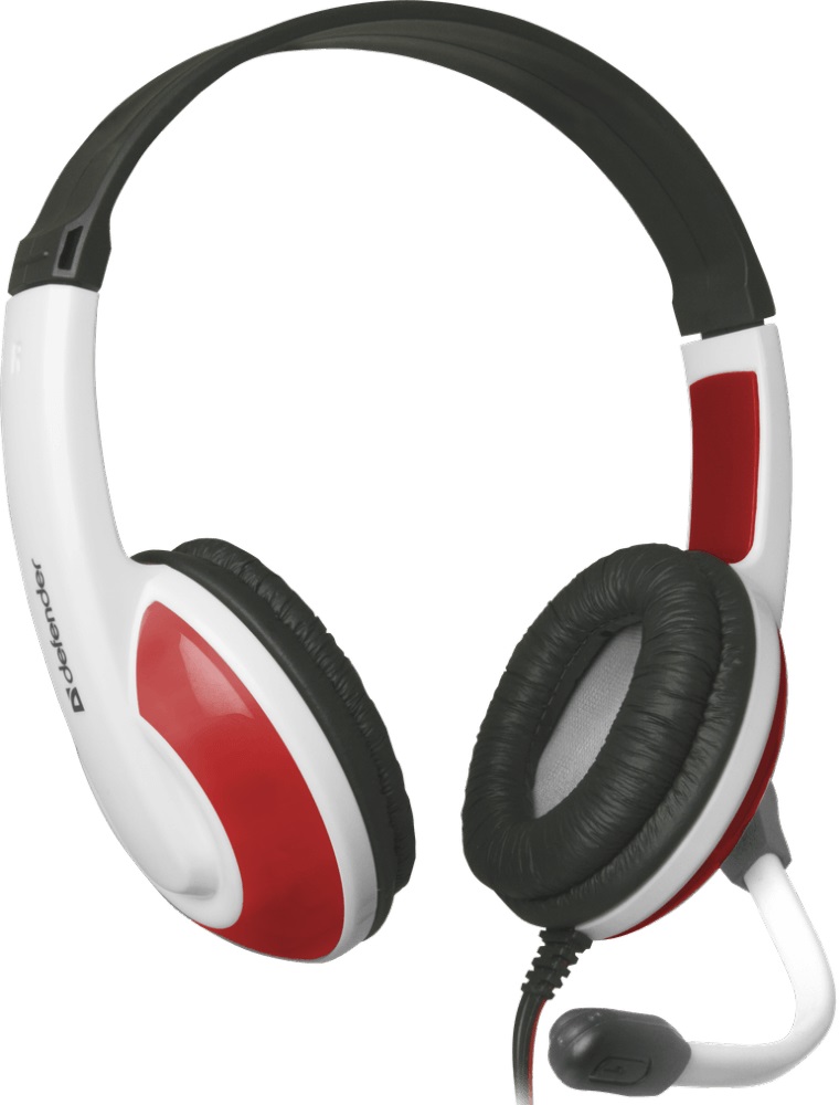 Игровая гарнитура Defender Warhead G-120 красный + белый, кабель 2 м, 64098