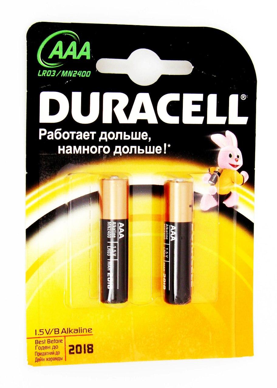 Батарейка,Duracell LR03 AAA 2 шт