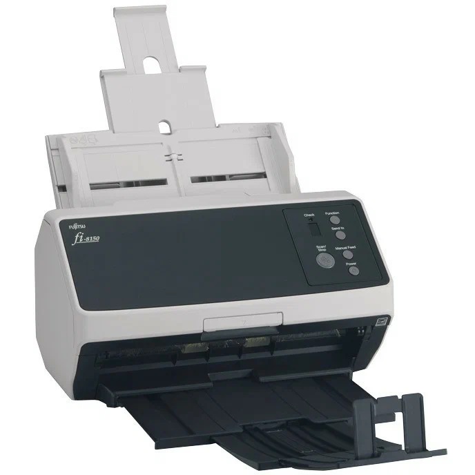 Сканер Fujitsu fi-8150, А4, двухсторонний, 50 стр/мин, автопод. 100 листов, USB 3.2, Gigabit Ethernet