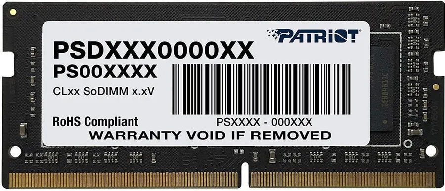Память SO-DIMM ,4 GB,DDR4,PC21300/2666, Patriot, PSD44G266681S