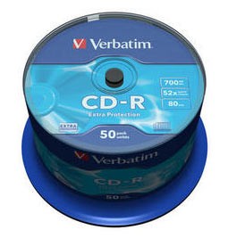 Диск CD-R Verbatim 700Mb 52x Cake Box DataLife (50шт), 43351