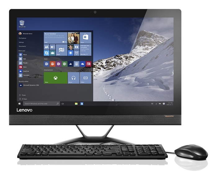 Моноблок Lenovo 300-23ISU 23" Full HD P 4405U/4Gb/1Tb 7.2k/DVDRW/Windows 10/WiFi/клавиатура/мышь/Cam/черный 1920x1080