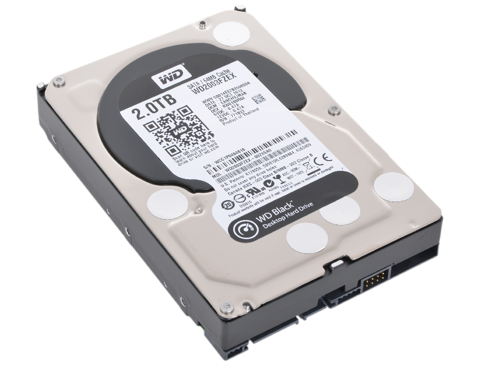 Жесткий диск,2000 GB,7200,WD,Serial-ATA-III,64MB Cache, Black, WD2003FZEX