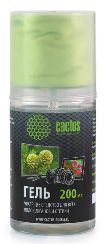 Чистящий набор,Cactus CS-S3004 (салфетки + гель), для экранов и оптики 1шт 20x23см 200мл