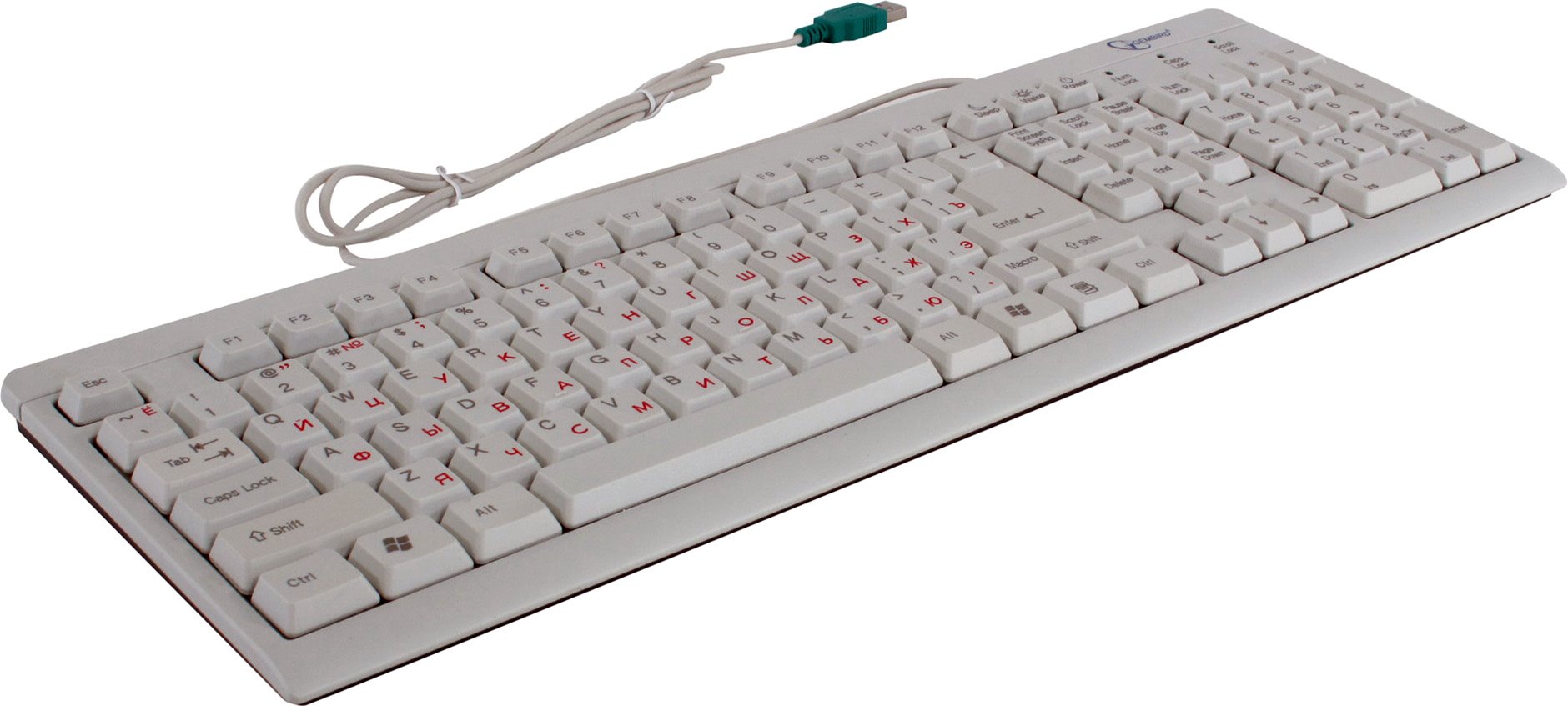 Клавиатура,Gembird KB-8300U-R USB,White