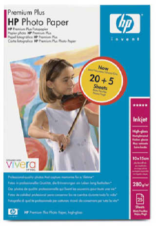 Бумага,HP Premium Plus High-Gloss, Photo  paper ( 10x15, 25 листов, 280г/м2), Q8027A