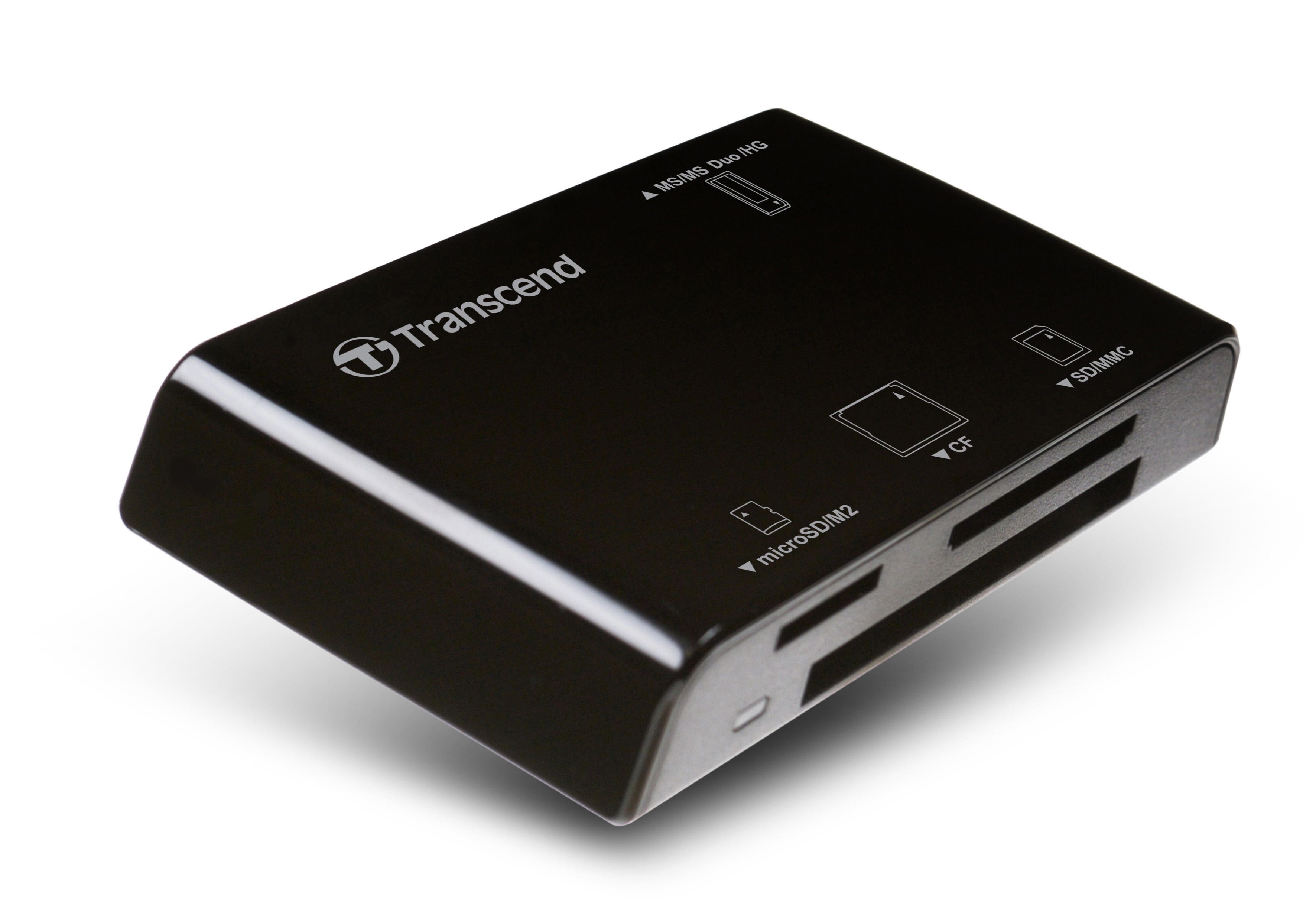 Картридер Transcend Black, All-in-One Multi Card Reader/Writer (USB2.0), TS-RDP8K