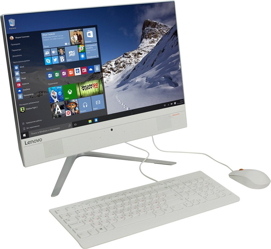 Моноблок Lenovo 510-22ISH  All-In-One 21,5" FHD (1920x1080)  MS White I5-6400T 4Gb_DDR4 500G/7200 Intel HD DVD-RW KB&Mouse Win 10 Pro 1Y carry-in