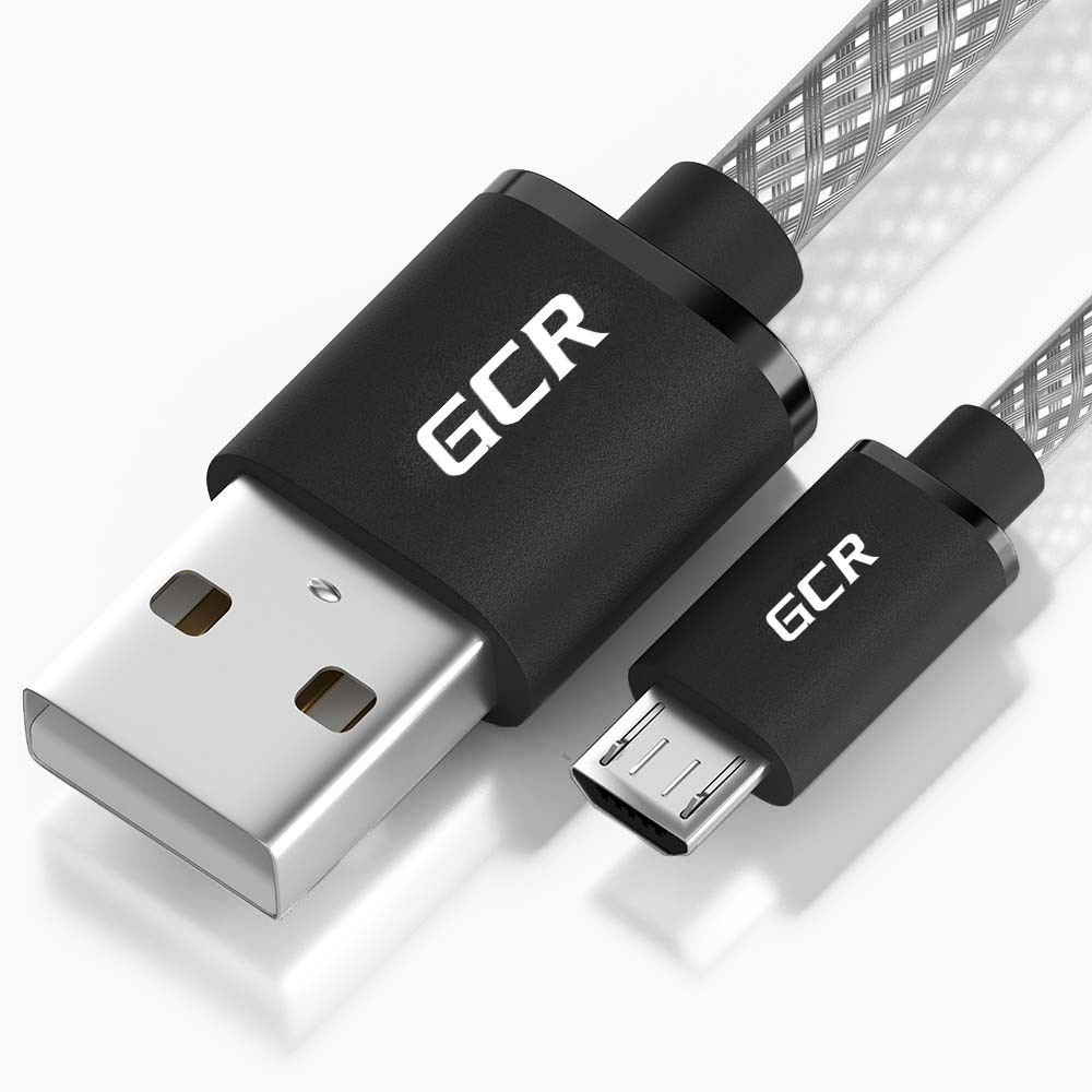 Кабель Greenconnect GCR-51931, 1.0m USB 2.0, AM/microB 5pin, прозрачный, черные коннекторы, 28/28 AWG, GCR-51931, GCR-51931