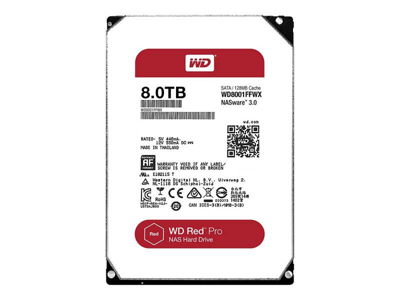 Western Digital HDD SATA-III  8000Gb Red PRO for NAS WD8001FFWX, 7200rpm, 128MB buffer