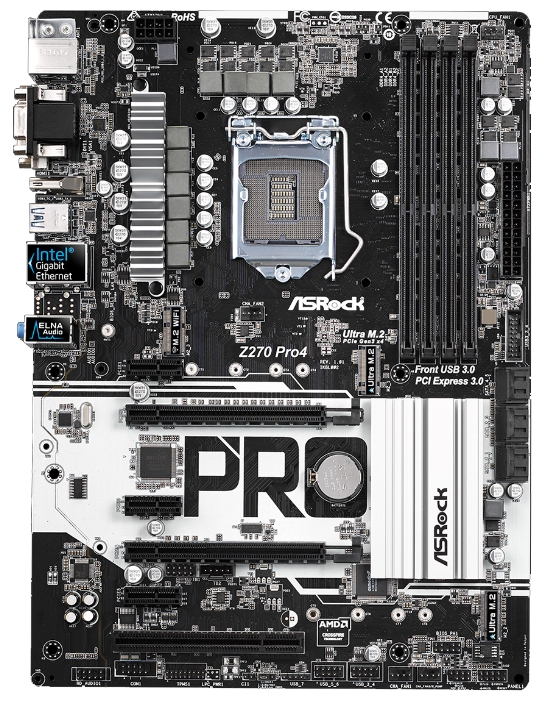 Материнская плата Asrock Z270 PRO4 Soc-1151 Intel Z270 4xDDR4 ATX AC`97 8ch(7.1) GbLAN RAID+DVI+HDMI