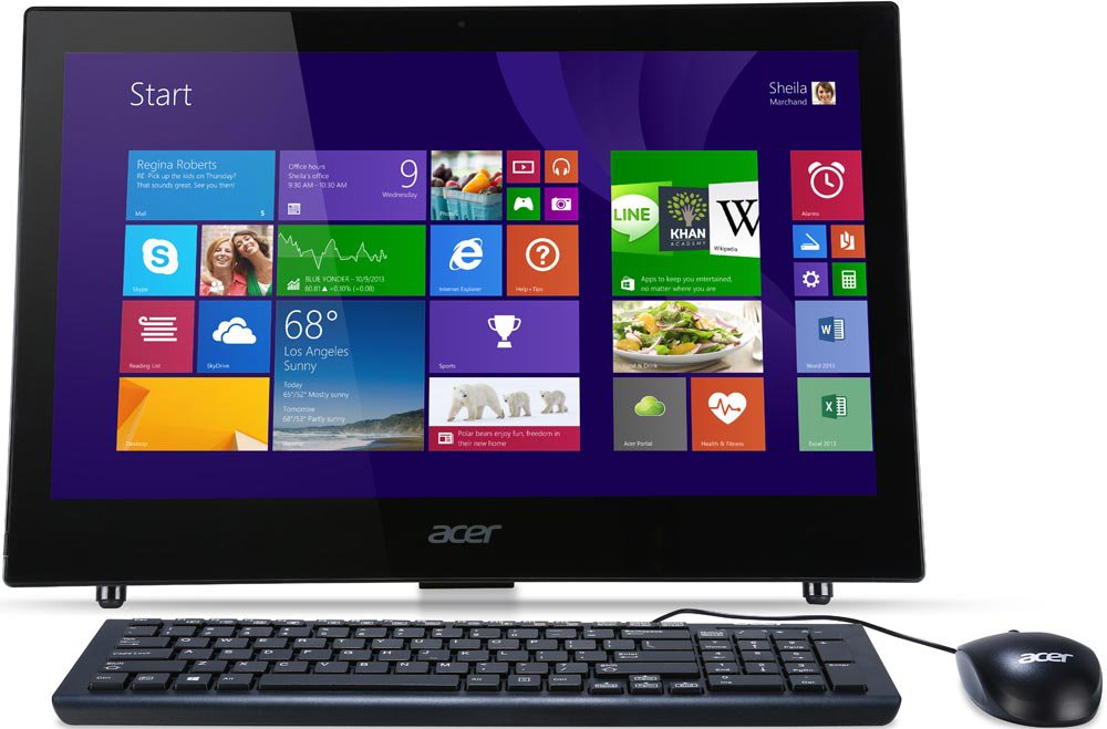 Моноблок Acer Aspire Z1-601 (18.5" HD+ Cel N2830/4Gb/500Gb/DVDRW/Windows 8.1/WiFi/BT/клавиатура/мышь/Cam), DQ.SY7ER.008