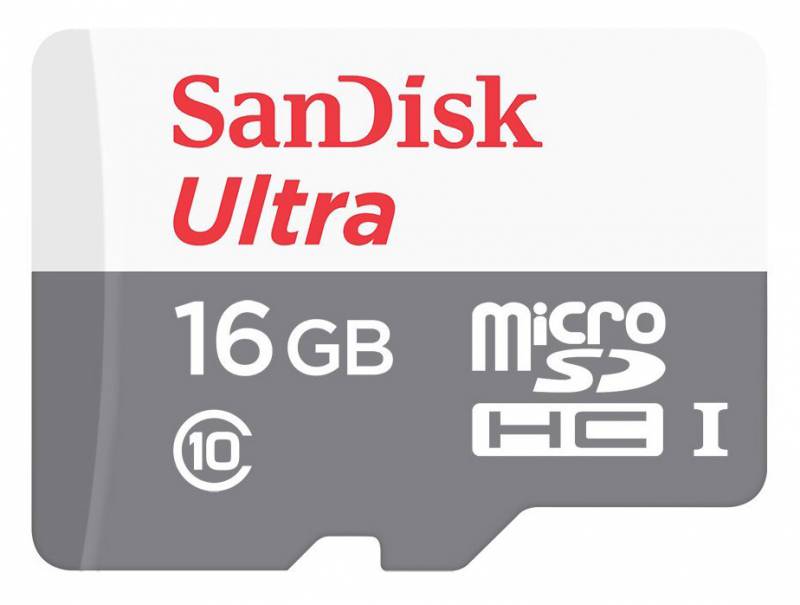 Флеш карта microSD 16GB SanDisk microSDHC Class 10 Ultra Android UHS-I 48MB/s