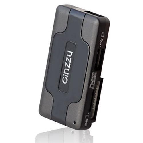 Card Reader + концентратор,Ginzzu GR-417UB , ( 3 порта USB 2.0)