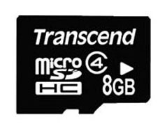 Память Micro Secure Digital Card ,8 GB, (MicroSD), Transсend, TS8GUSDHC4