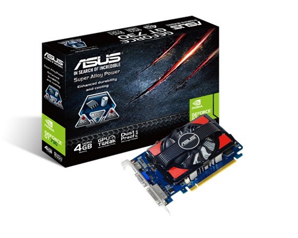 Видеокарта Asus GeForce GT 730 (PCI-E 4096Mb 128bit DDR3 700/1100 DVIx1/HDMIx1/CRTx1/HDCP Ret), GT730-4GD3 