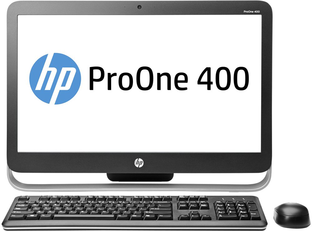 Моноблок HP ProOne 400 G1 (i3 4160T (3.1)/4Gb/500Gb 7.2k/HDG4400/DVDRW/CR/Free DOS/GbitEth/WiFi/BT/120W/клавиатура/мышь/Cam/черный/серебр.), L3E54EA