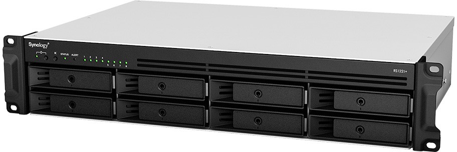 Сетевое хранилище Synology RS1221RP+, Rack 2U, QC2.2GHzCPU/4GbDDR4(upto32)/RAID0,1,5,6,10/upto 8 hot plug HDDs SATA(3,5'or2,5')(upto 12 with RX418)/2x