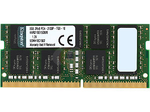 Память оперативная Kingston 8GB 2133MHz DDR4 ECC CL15 SODIMM 2Rx8, KVR21SE15D8/8