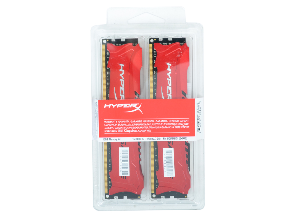 Память DIMM 16 GB 1600MHz DDR3 Non-ECC CL9 (Kit of 2) XMP HyperX Savage, Kingston, HX316C9SRK2/16