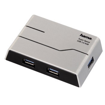 Разветвитель USB 3.0 Hama SuperSpeedActive(39879) портов:4 серебристый
