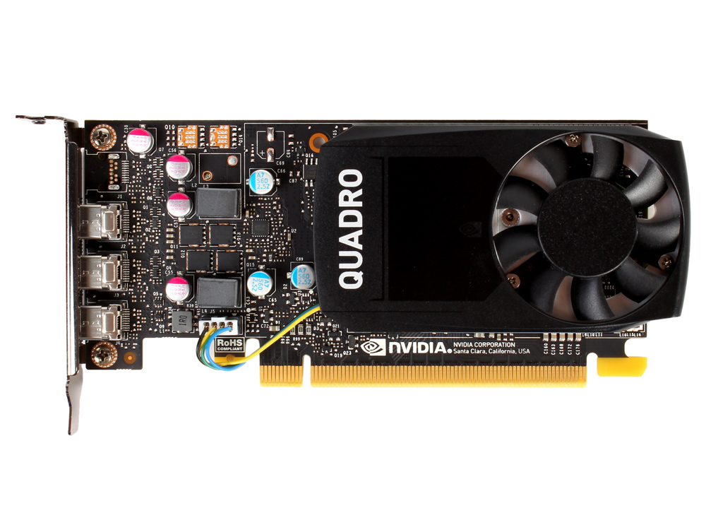 Видеокарта VGA PNY NVIDIA Quadro P400, 2 GB GDDR5/64-bit, PCI Express 3.0 x16, 3×mDP 1.4 (3×mDP to DVI-D SL adapters), 30 W, 1-slot cooler, blk