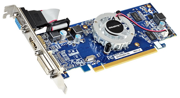 Видеокарта Gigabyte PCI-E GV-R523D3-1GL AMD Radeon R5 230 1024Mb 64bit DDR3 625/1066 DVIx1/HDMIx1/CRTx1 Ret