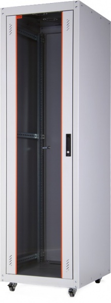 Шкаф напольный Universal Line 19" 47U 600x600 передняя дверь одностворчатая стекло с металлической рамой слева и справа, задняя дверь одностворчатая м