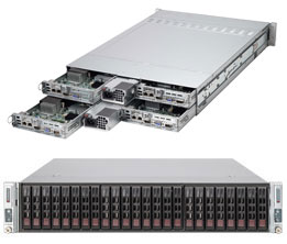Серверная платформа SuperMicro Twin SYS-2027TR-D70RF+ (Intel Xeon DDR3 2.5" max12 LSI 2008 Platunum 1280 max2 16xDIMM 2xRJ-45 2U)