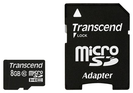 Память microSDHC 8Gb Class10 Transcend Premium UHS-1, TS8GUSDCU1