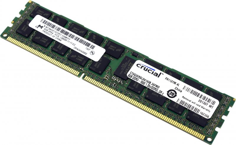 Память Crucial by Micron DDR-III  8GB (PC3-14900) 1866MHz ECC Reg SR x4, 1.5V (Retail)