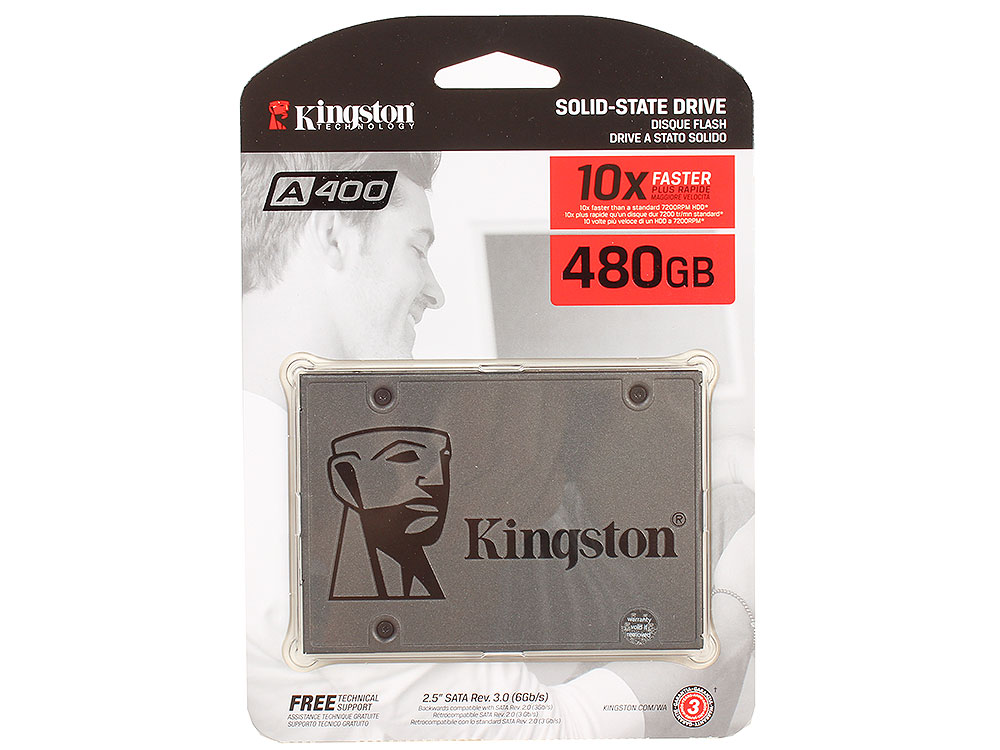 Накопитель SSD,480 GB,Kingston A400 SATA-III, 2.5", SA400S37/480G
