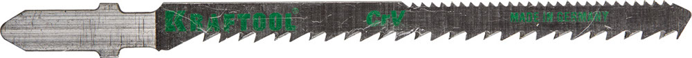 Полотна KRAFTOOL для эл/лобзика, Cr-V, по дереву, фанере, ламинату, фигурный рез, EU-хвост., шаг 2,5мм, 75мм, 2шт