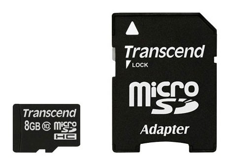 Память Micro Secure Digital Card ,8 GB, (MicroSD) class 10,Transcend, TS8GUSDHC10